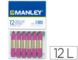12 lápices cera blanda Manley unicolor lila nº39